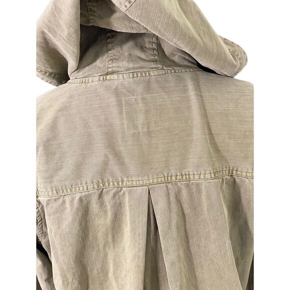 Chaser Women's M Hooded Utility Jacket Army Green Short Full Zip Tencel/Cotton - Picture 9 of 13